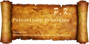 Petrovitsch Krisztina névjegykártya